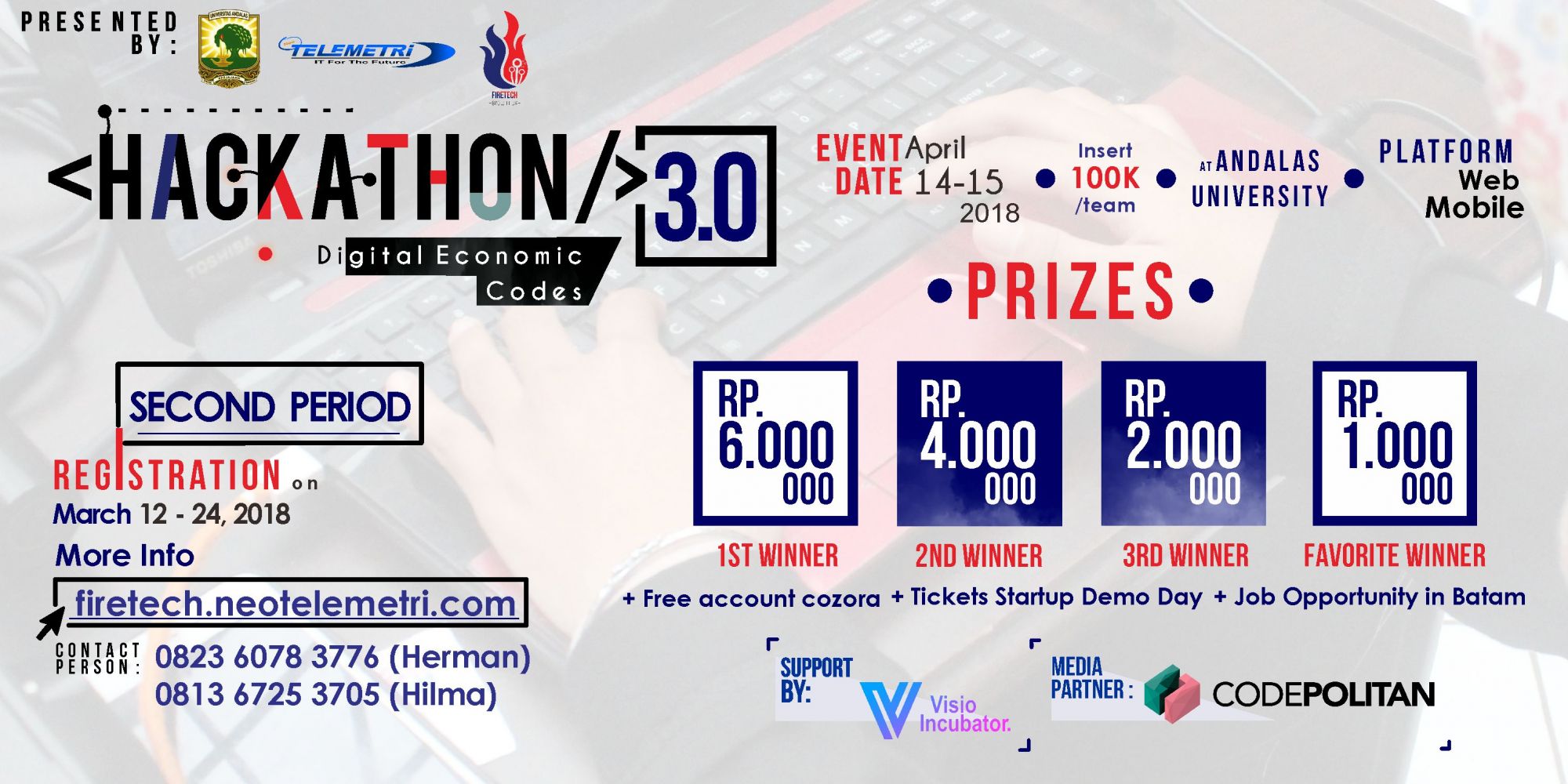 Pendaftaran HACKATHON 3.0 FireTech 2018 Gelombang II